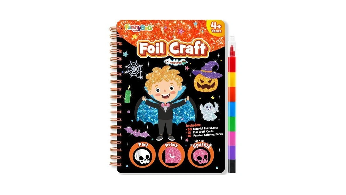 Funnyb&g Halloween Foil Art Craft Kit For Kids, Halloween Toy