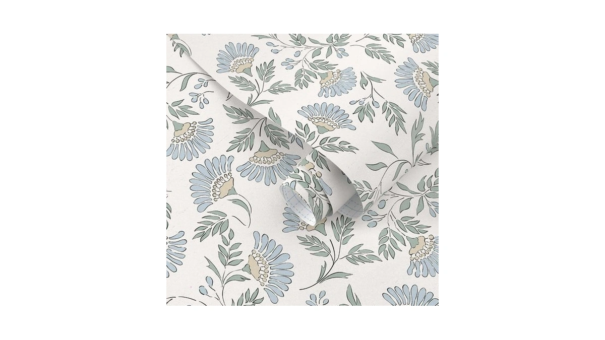 Floral Peel And Stick Wallpaper Blue Contact Paper Morden Cottage