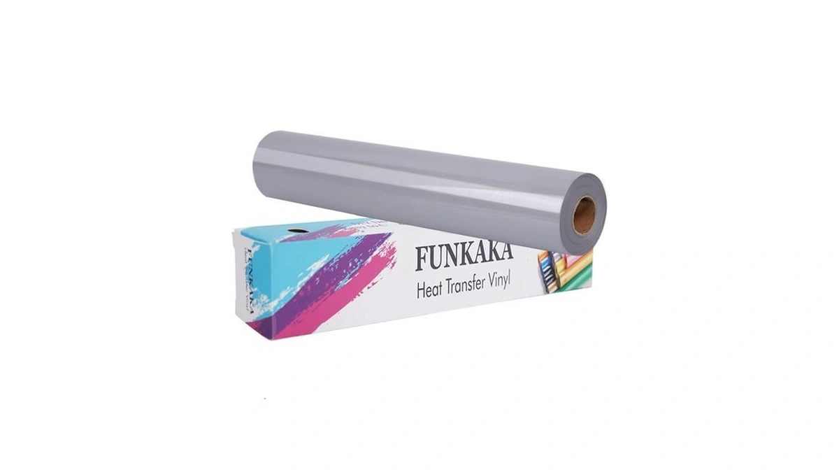 Funkaka Gray Htv Heat Transfer Vinyl Rolls, 12" X 40ft