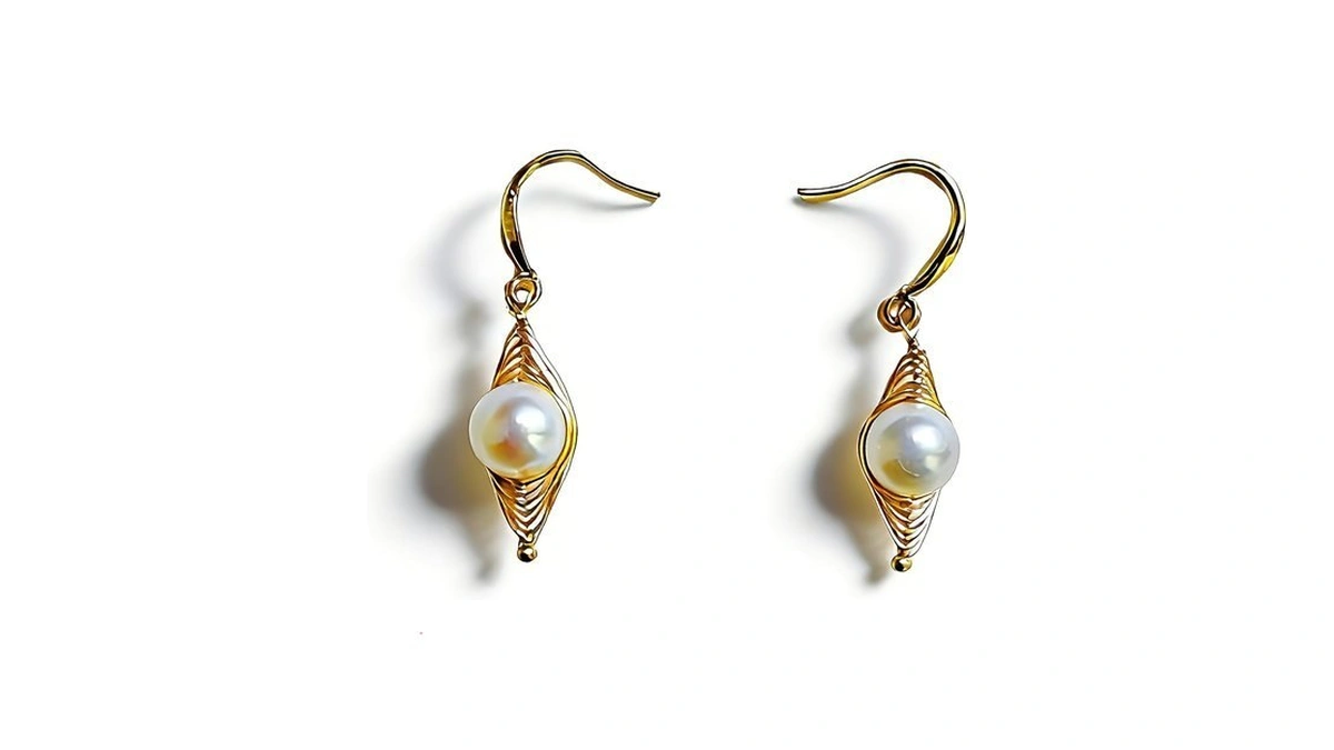 Mystvale Women's 18k Gold Plated Baroque Pearls Dangle Drop Earrings,