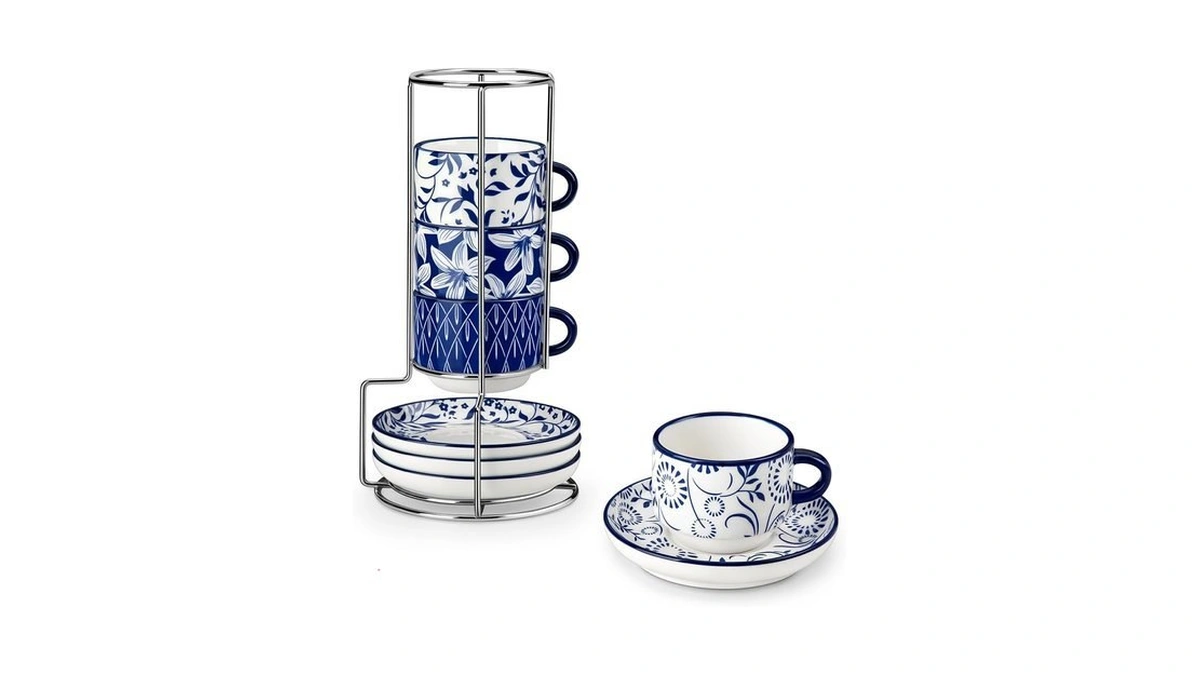 Vancasso 2.5 Oz Espresso Cups Set Of 4, Porcelain Stackable