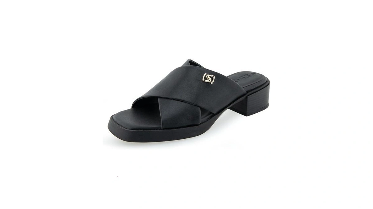 Aerosoles Women's Duane Low Heeled Slide Sandal, Black Pu, 6.5m