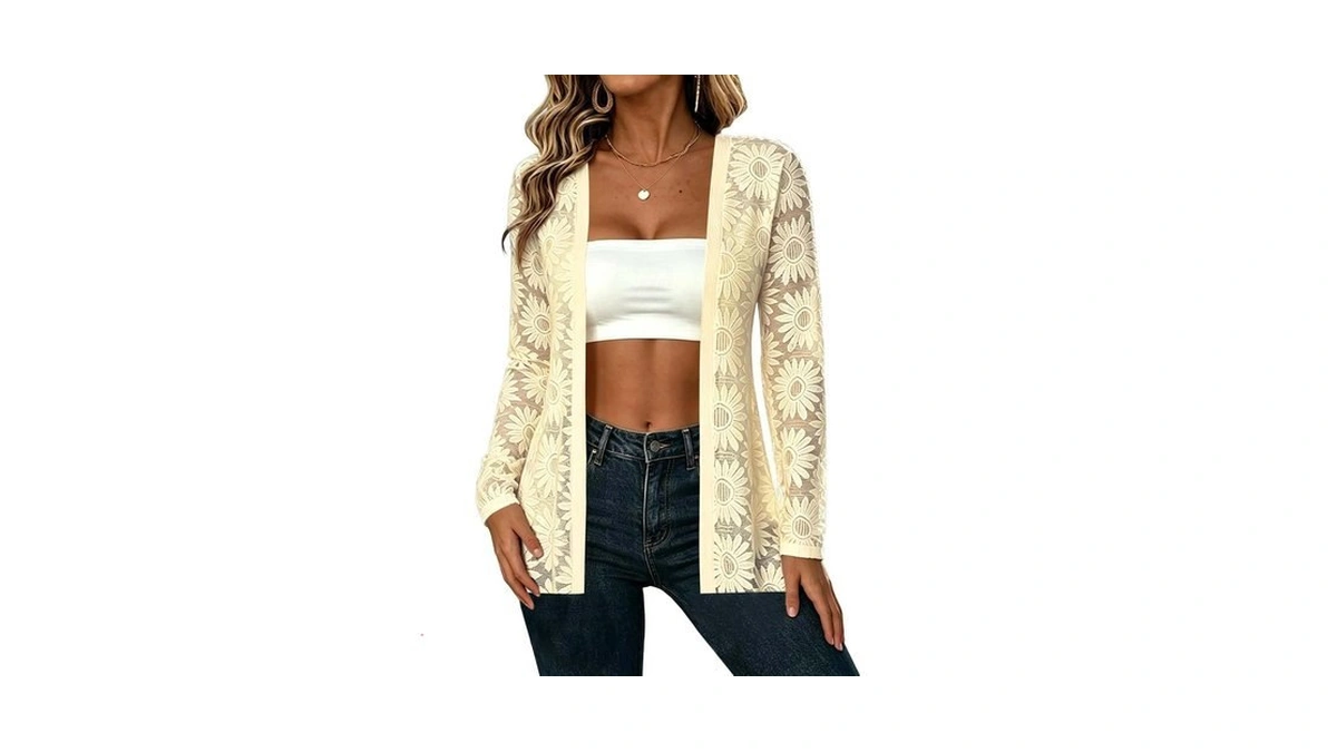 Lightweight Cardigans For Women Sheer Lace Cardigans Boho Kimono Cardigan