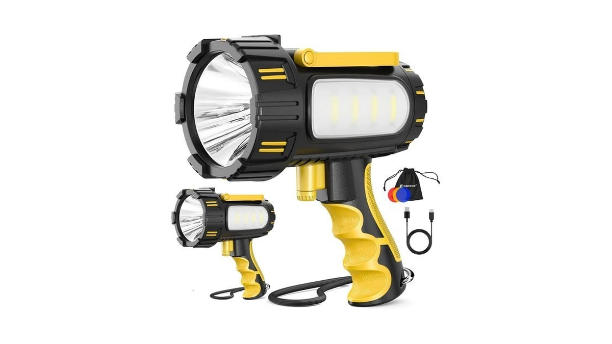 Alpswolf Rechargeable Spotlight Flashlight, 100000 High Lumens Searchlight