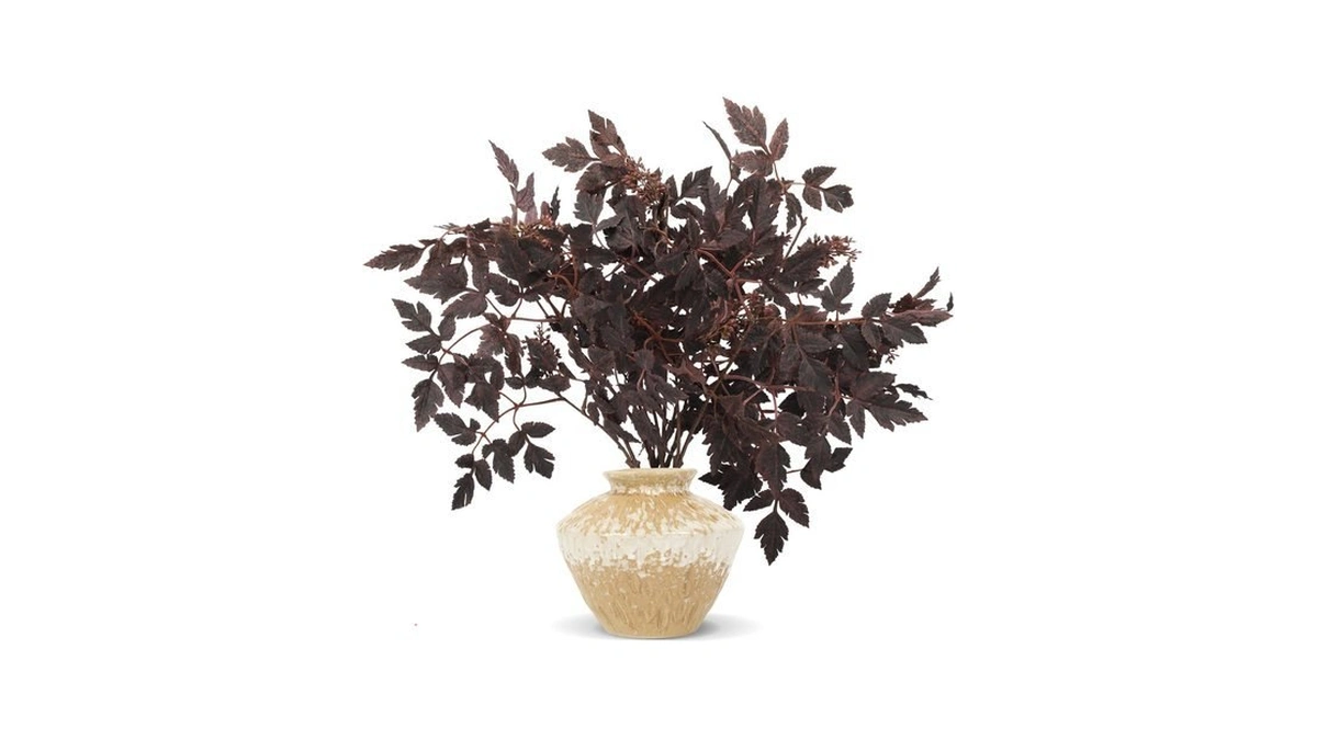 24" Fall Stems With Berries For Vase, Faux Purple Cimicifuga,