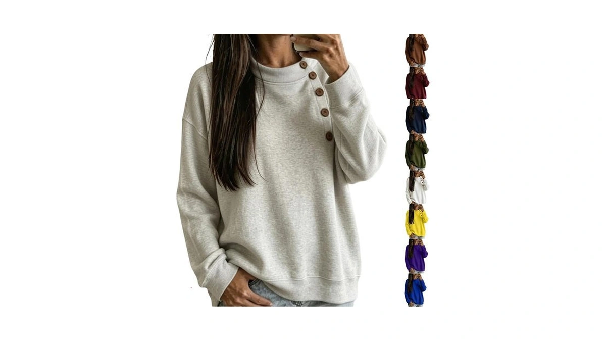 Oversized Mock Neck Sweatshirt Women Long Sleeve Womens Sweatshirt Pullover