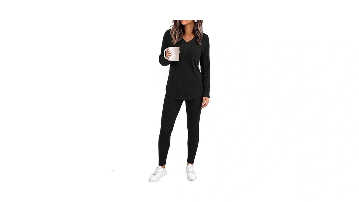 Ofeefan Pajamas For Women Set 2 Piece Outfits Black Women