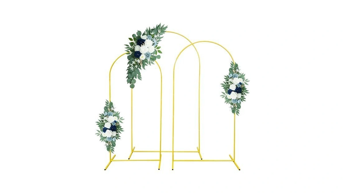Xizlapu Set Of 3 Metal Wedding Arch Backdrop Stand,7.2/6.6/6ft