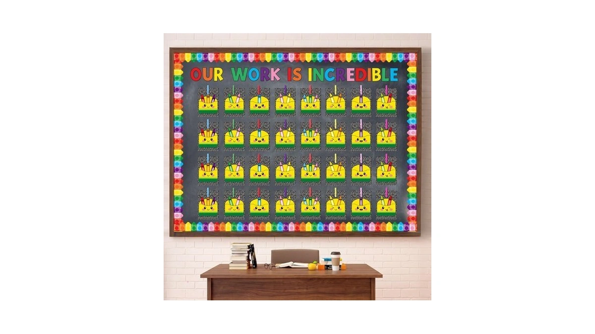 Resurhang 143 Pcs Crayon Theme Student Work Display Bulletin Board