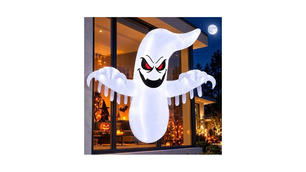 4.6 Ft Halloween Inflatable Window Ghost Outdoor Decorations, Scary Flying