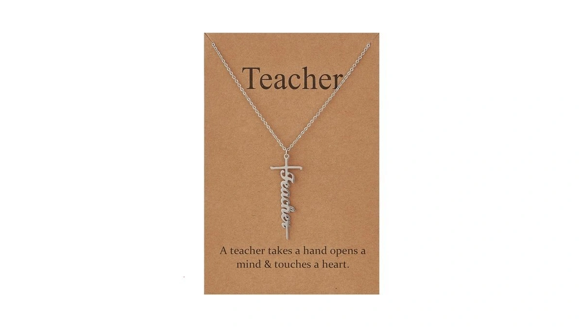 Teacher Appreciation Birthday Gifts Teacher Cross Necklace For Women 18"