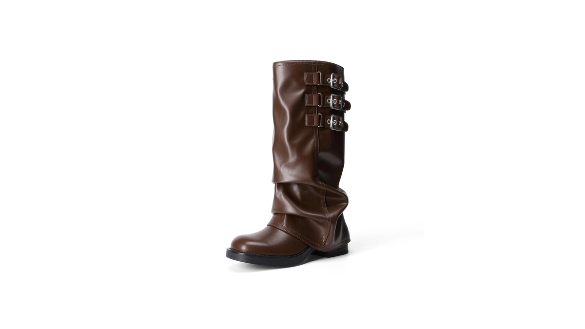 Dream Pairs Fold-over Knee High Fashion Boots For Women,brown,8