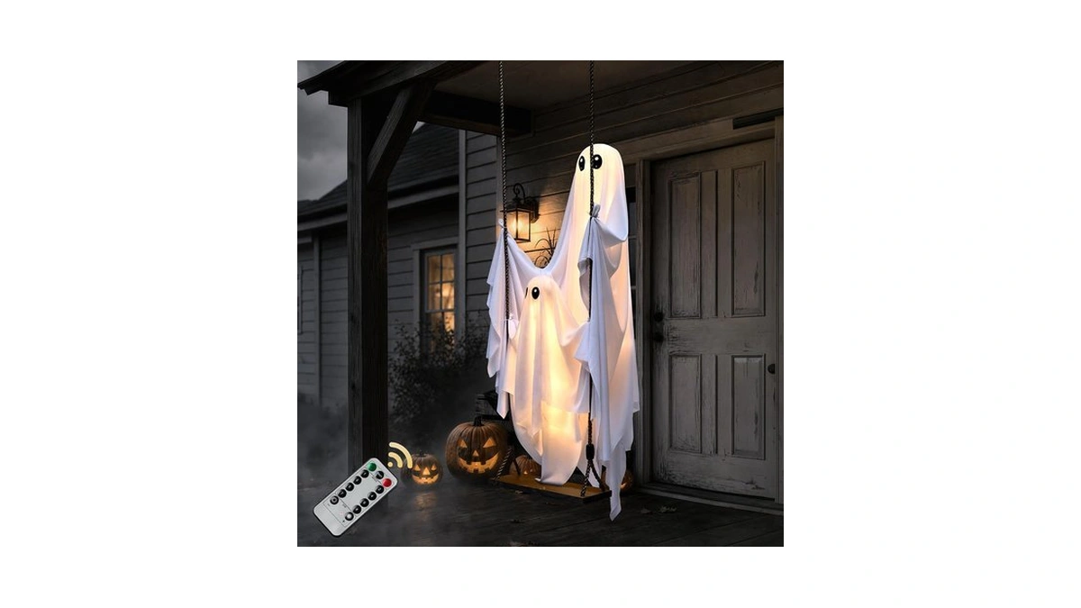 Halloween Decorations Outdoor, 4.3ft Swinging Ghost Hanging Decor