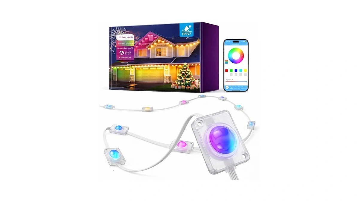 Imaihom Permanent Outdoor Lights, 100ft Rgb Color Chasing String Lights