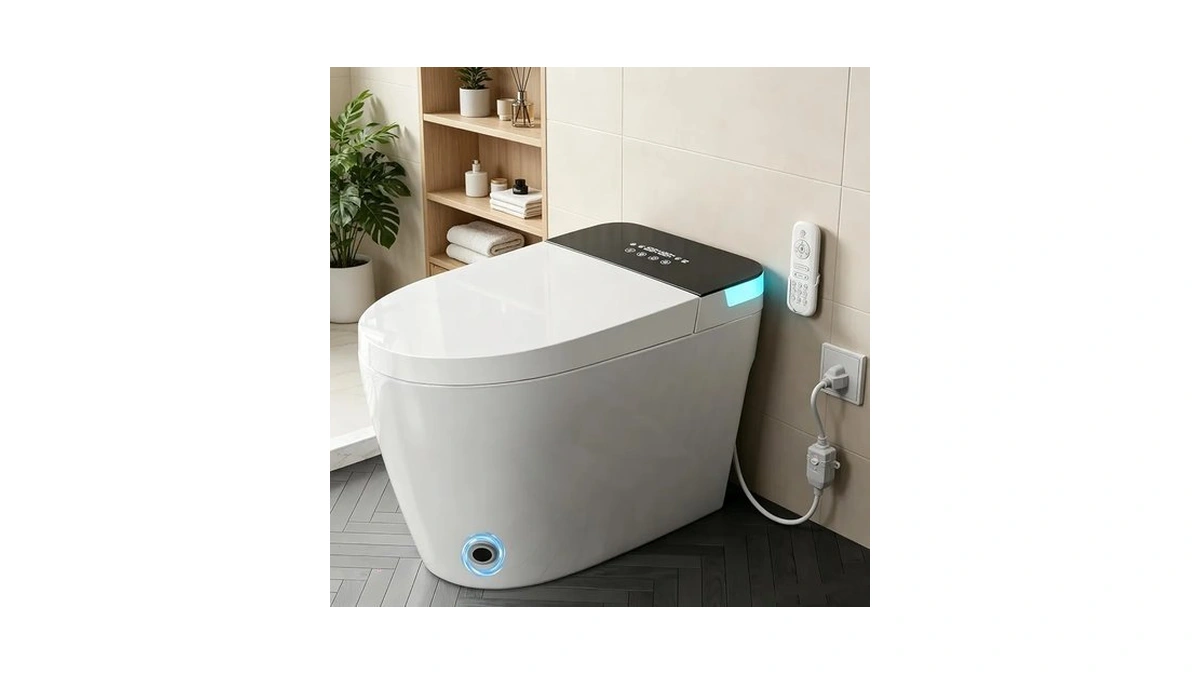 Tdh Smart Bidet Toilet, Led Display Tankless Toilets With Heated