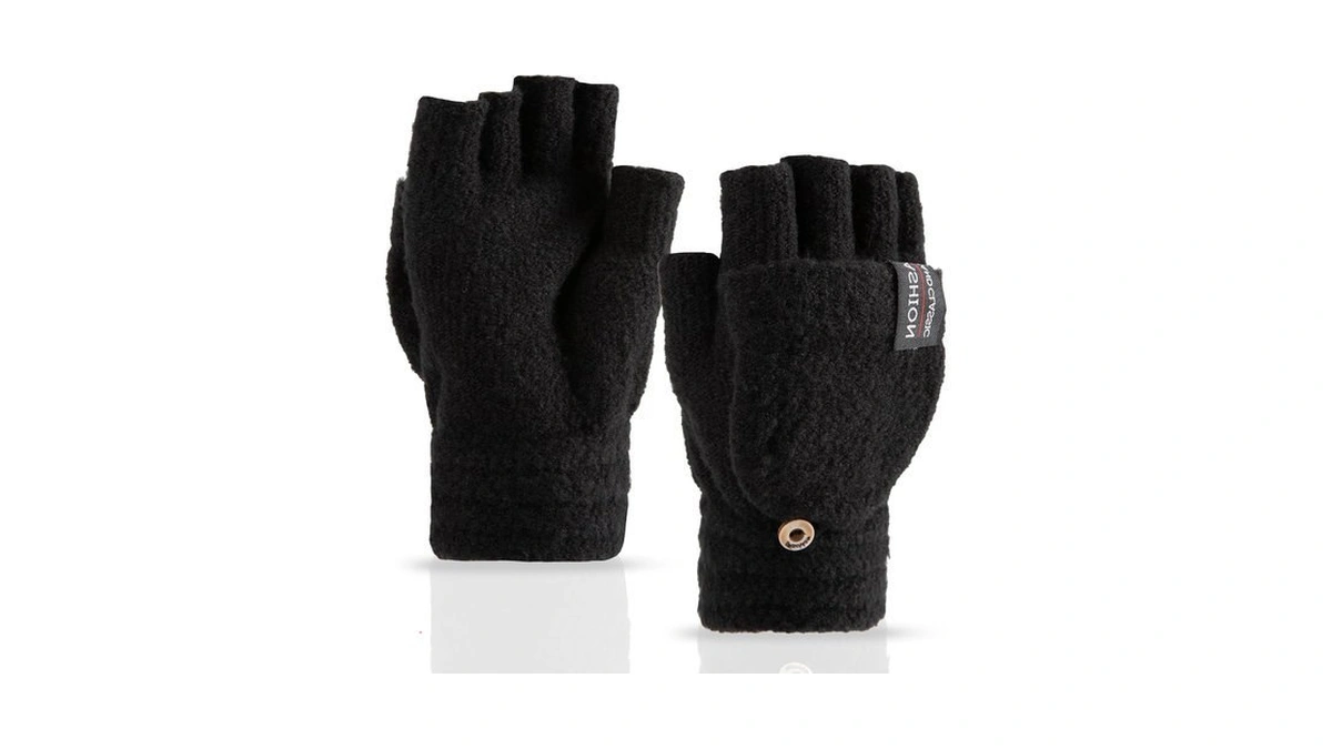 Bodvera Winter Fingerless Gloves For Women And Men Warm Half