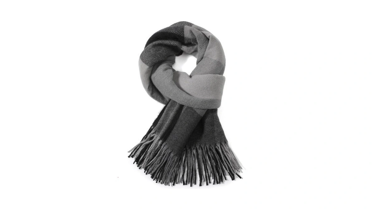 Winter Scarf For Mens Scarf Long Plaid Tassel Soft Warm