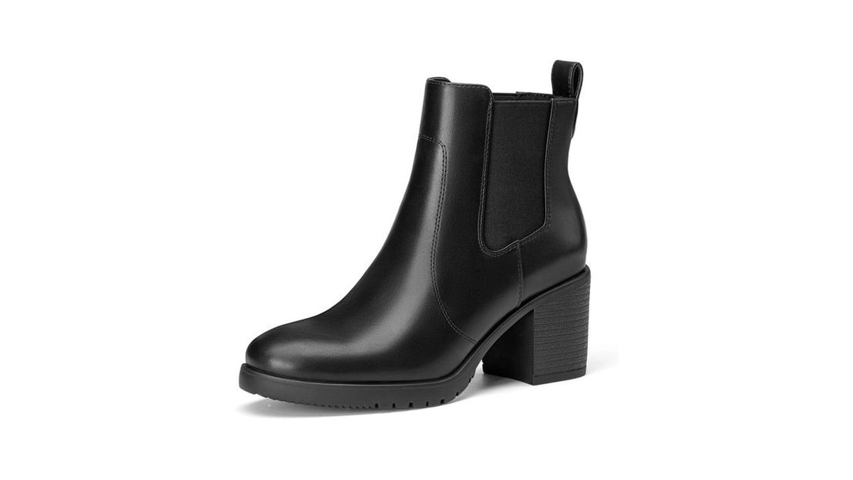Athlefit Women's Slip On Elastic Chelsea Ankle Boots Black Size
