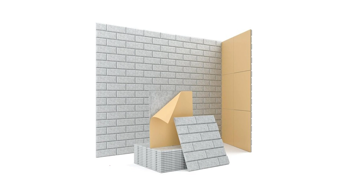 Kuchoow Acoustic Wall Panels Sound Absorbing Brick Texture Self Adhesive