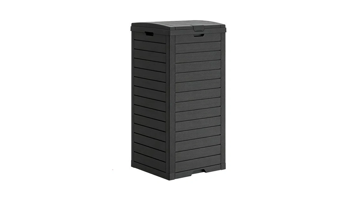 Wtfgo Outdoor Trash Can With Lid, Waterproof Plastic Outdoor Garbage
