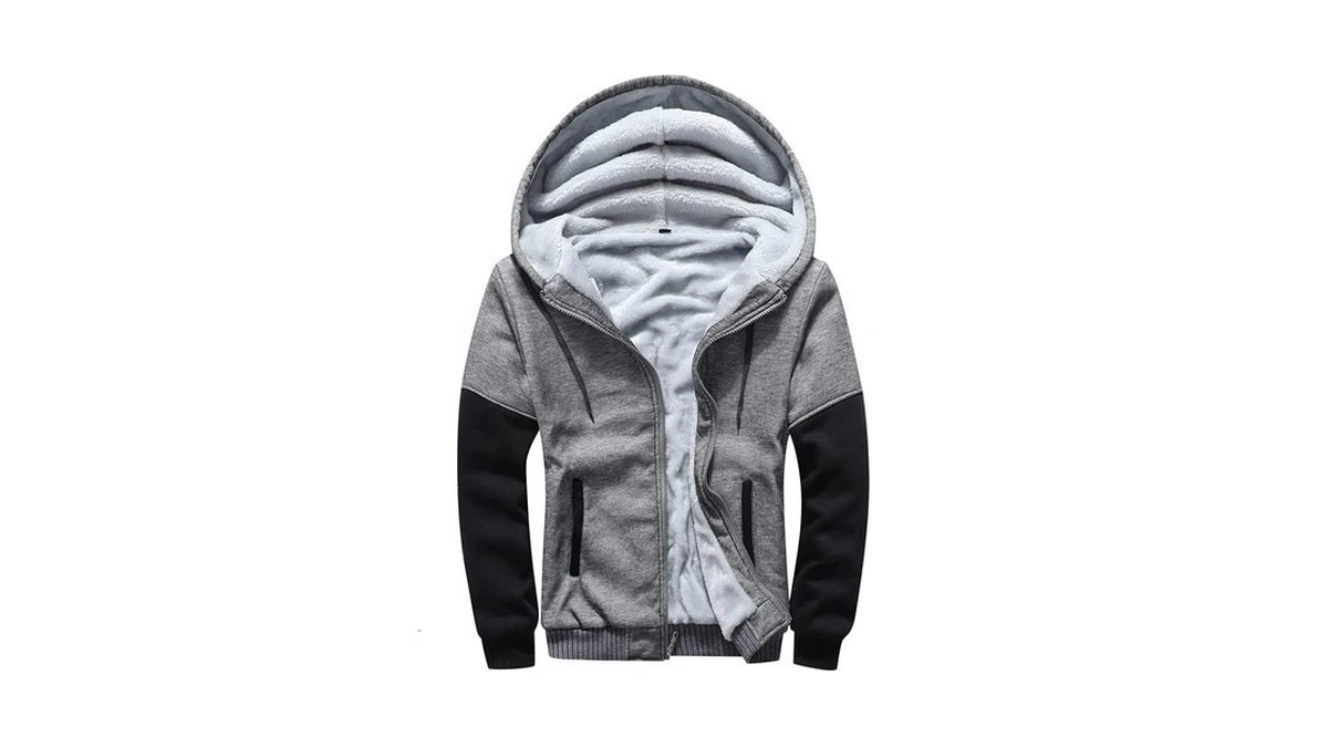 Hoodies For Men Sherpa Lined Hoodie Fleece Jacket Winter Heavyweight