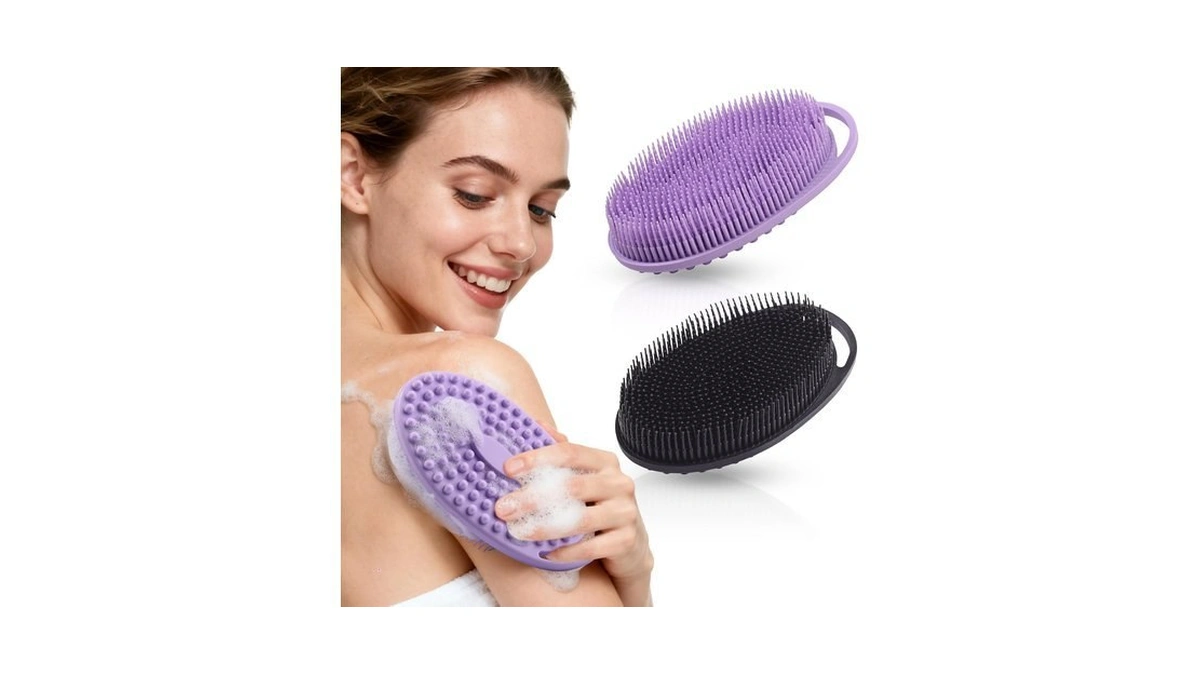 2 Pack Silicone Body Scrubber, Exfoliating Shower Scrubber For All