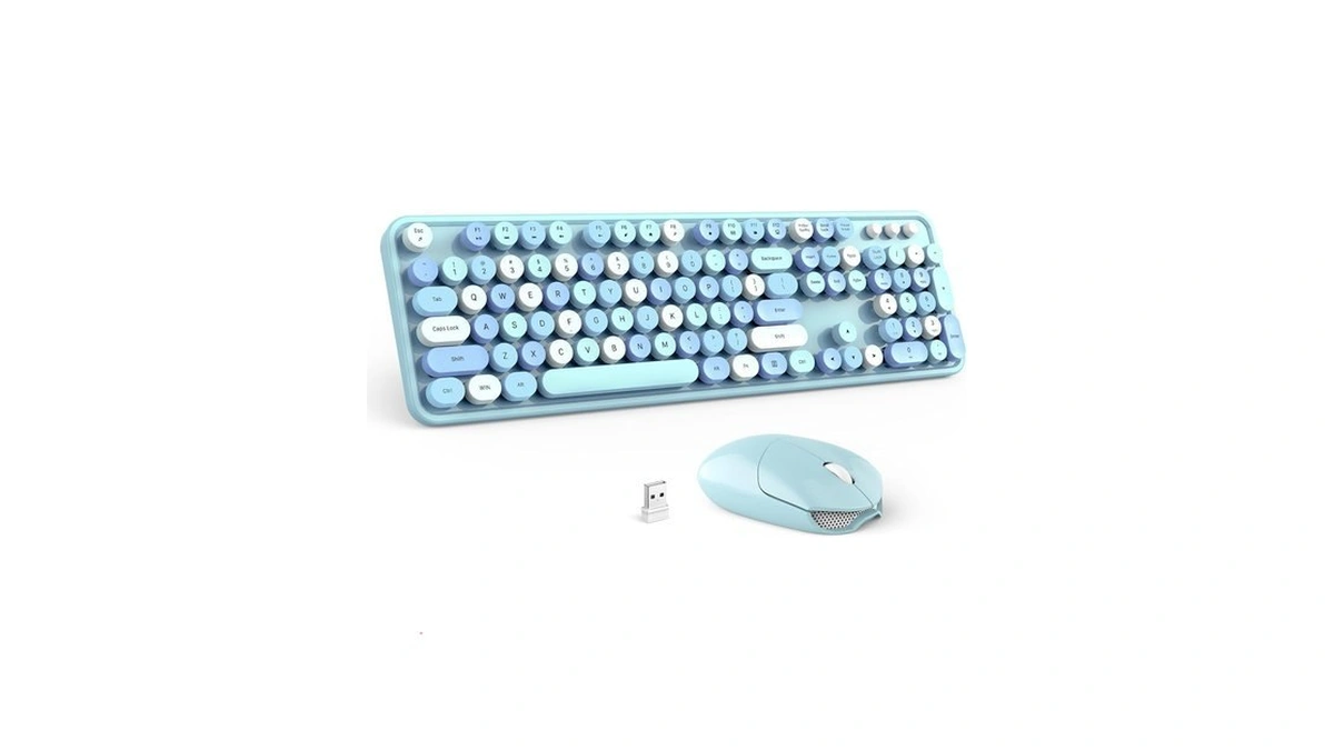 Wireless Keyboard And Mouse Combo - Geezer Sky Blue Full-sized