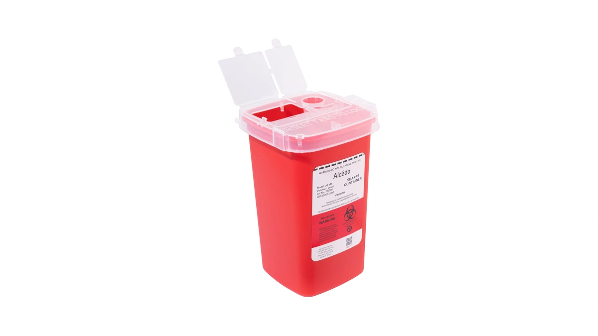 Alcedo 1 Quart Sharps Container (1-pack) For Needle & Syringe