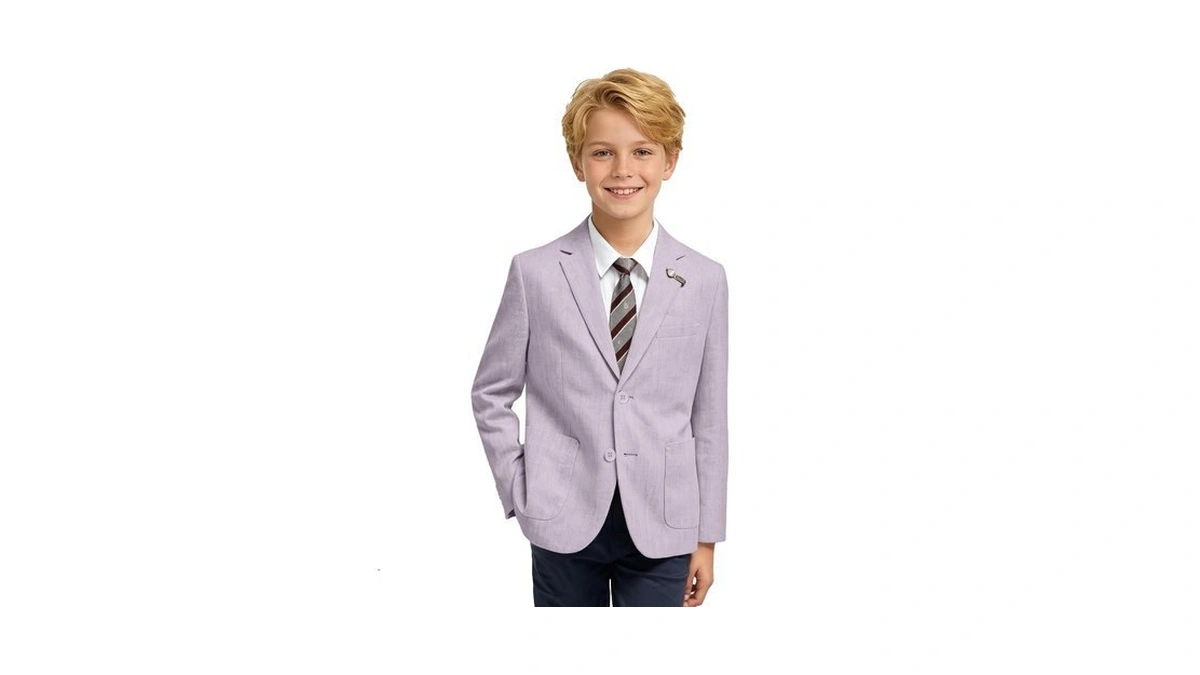Summer Linen Blazers For Boys Lilac Sports Coat For Boys