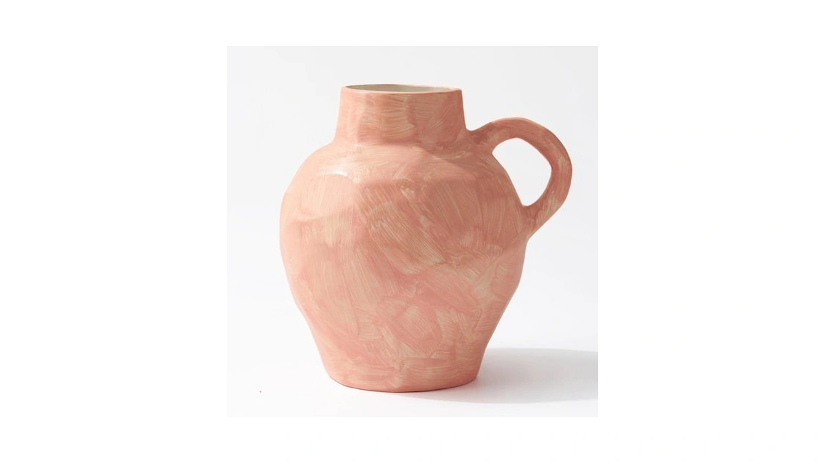 Folkor Life Hand-painted Pink Ceramic Flower Vase For Home Décor