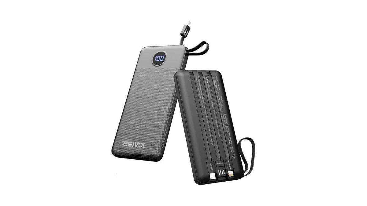 Eeivol Portable Charger Built In 4 Cables, 10000mah Power Bank,