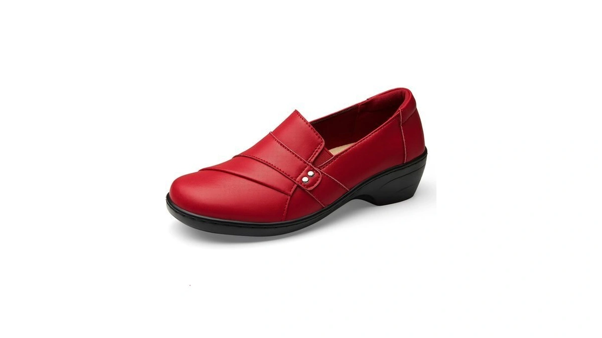 Kordal Women's Comfortable & Lightweight Red Leather Loafers Slip-ons Stylish