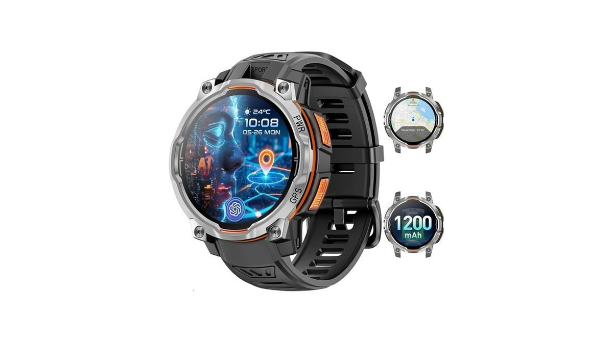 Smart Watches For Men Gps & Offline Maps,1.46''military Smartwatch 1200mah
