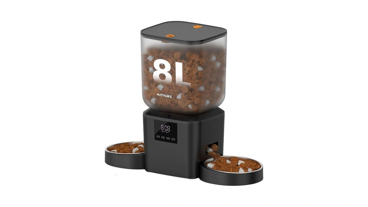 Automatic Cat Feeder For 2 Cats - 8l/34 Cups Dual