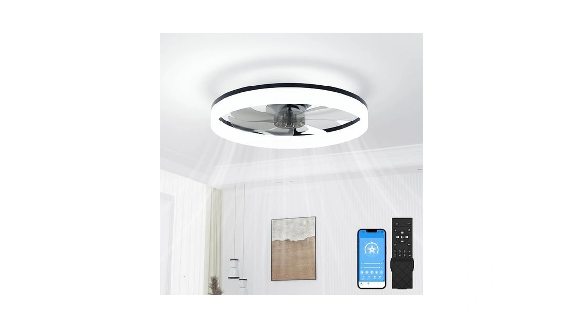 Volisun Low Profile Ceiling Fans With Lights And Remote, 20in