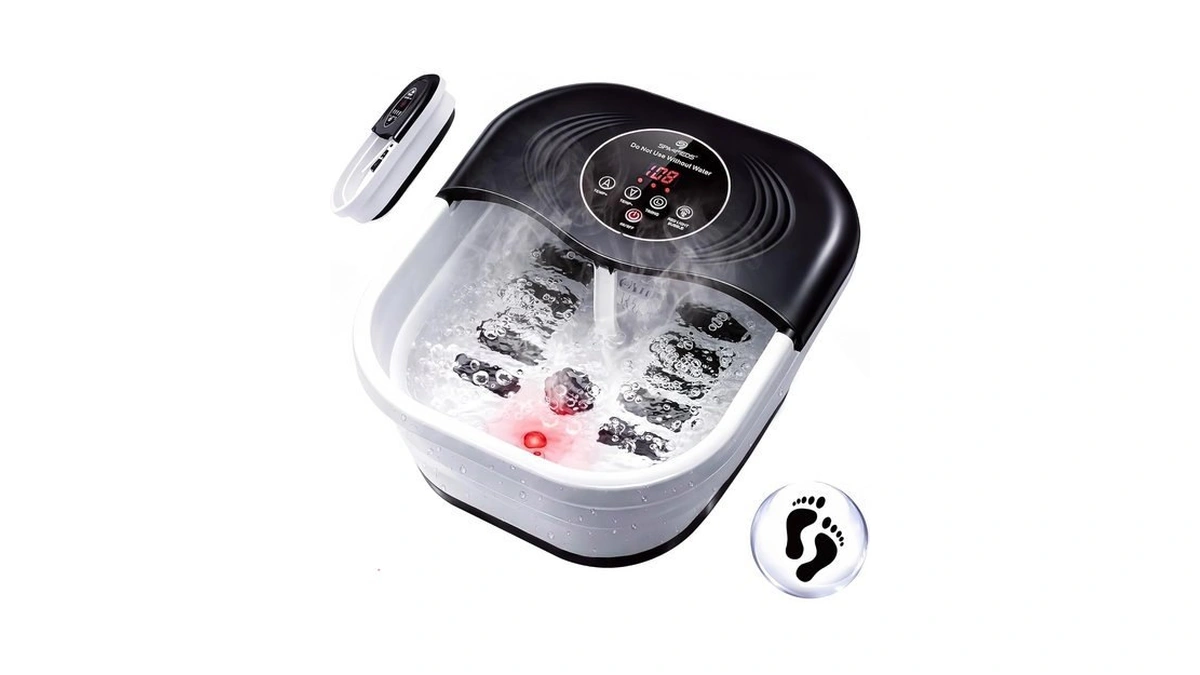 Spa4pieds Collapsible Heated Foot Spa Bath With Bubble, Foot Soaking