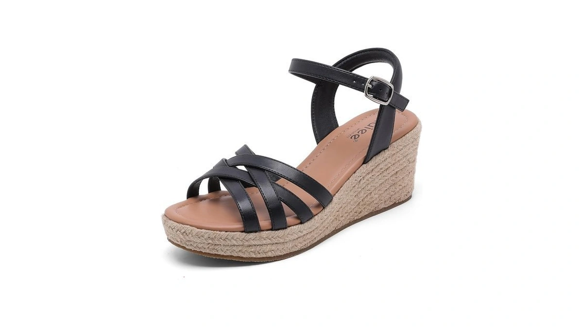 Ruiee Womens Wide Width Wedge Sandals. 250509 Bk 10
