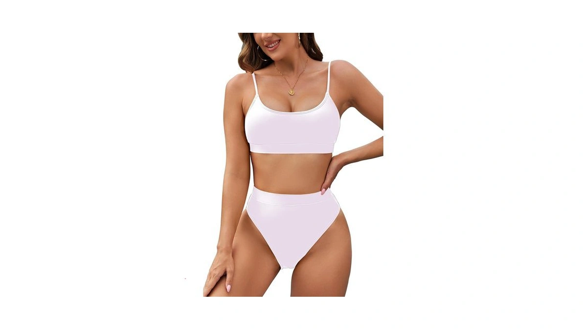 Pink Queen Women's Bathing Suit Push Up High Waisted Cheeky