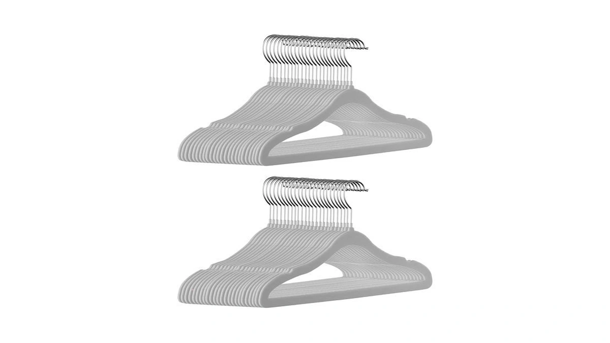 Goodtou Velvet Kids Clothes Hangers 50 Pack 14.3 Inch Gray
