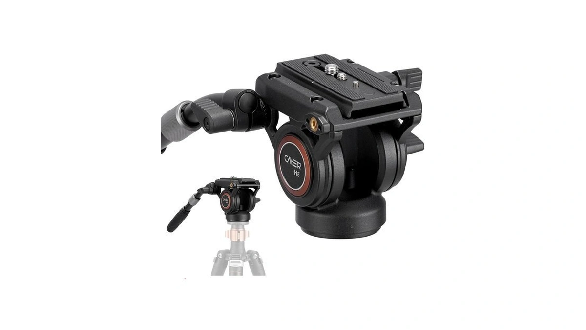 Cayer H8 Tripod Fluid Head, 60mm Base Video Head 13.2