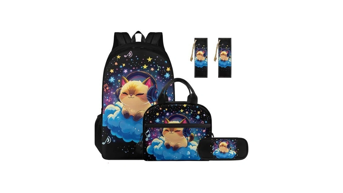 Hwiplsvny Musical Cat Kids School Backpack For Girls Backpacks With