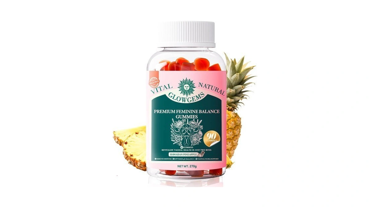Glowgems Vital Natural Feminine Balance Gummies, Ph Balance & Intimate