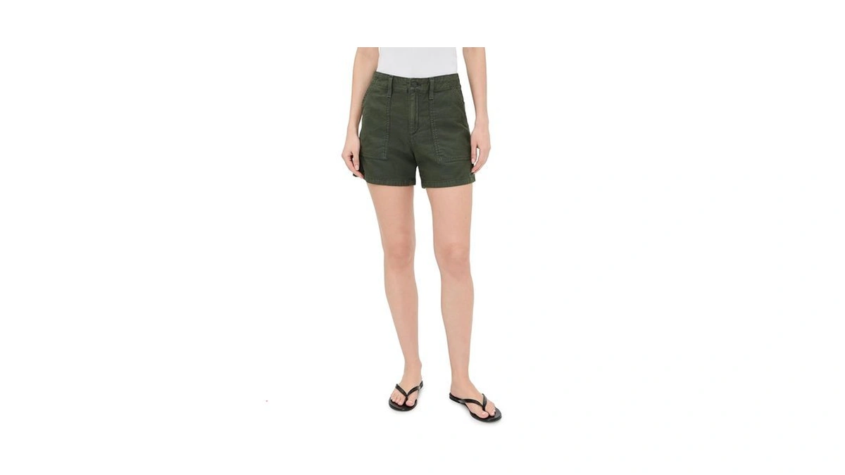 Levi's Women's Ribcage Utility Shorts, Slubbed Deep Depths, 25