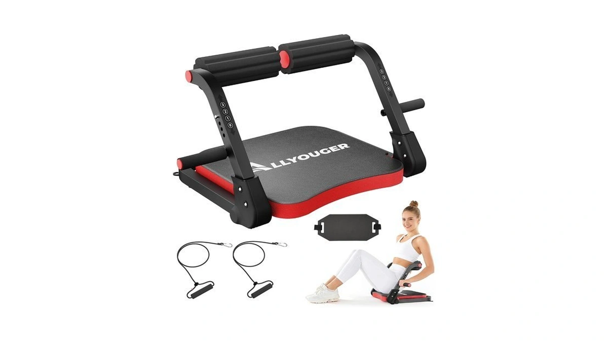 Ab Machine,with 3 Resistance Levels And Removable Auxiliary Handle
