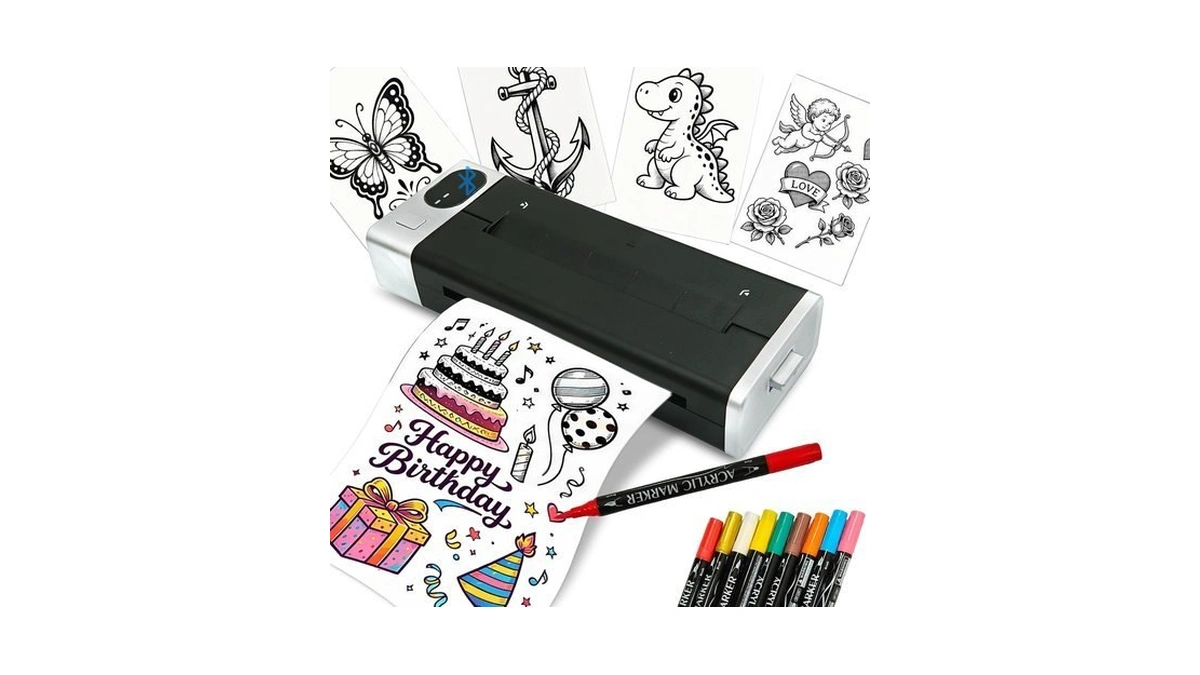 Tattoo Stencil Printer & Temporary Tattoo Maker, 4" 2-in-1 Stencils