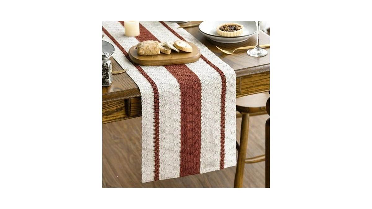 Artoid Mode Caramel Rustic Woven Table Runner 12x72 Inch