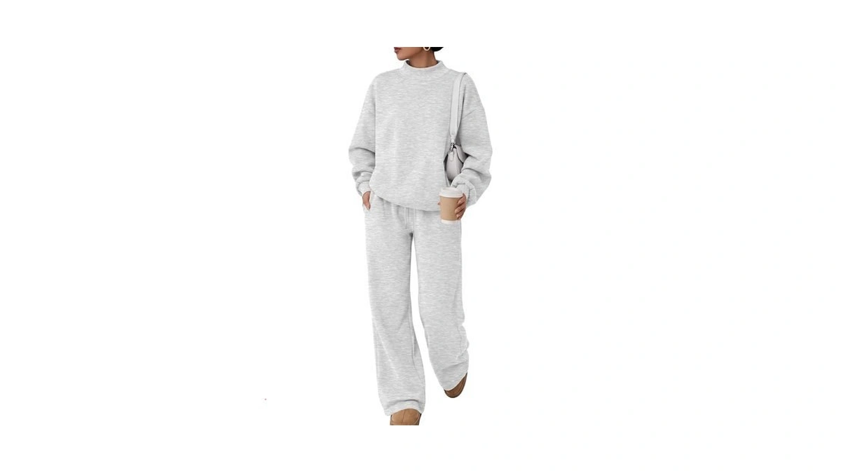 Trendy Queen Women's Mock Neck 2 Piece Sweat Sets Sweatsuits
