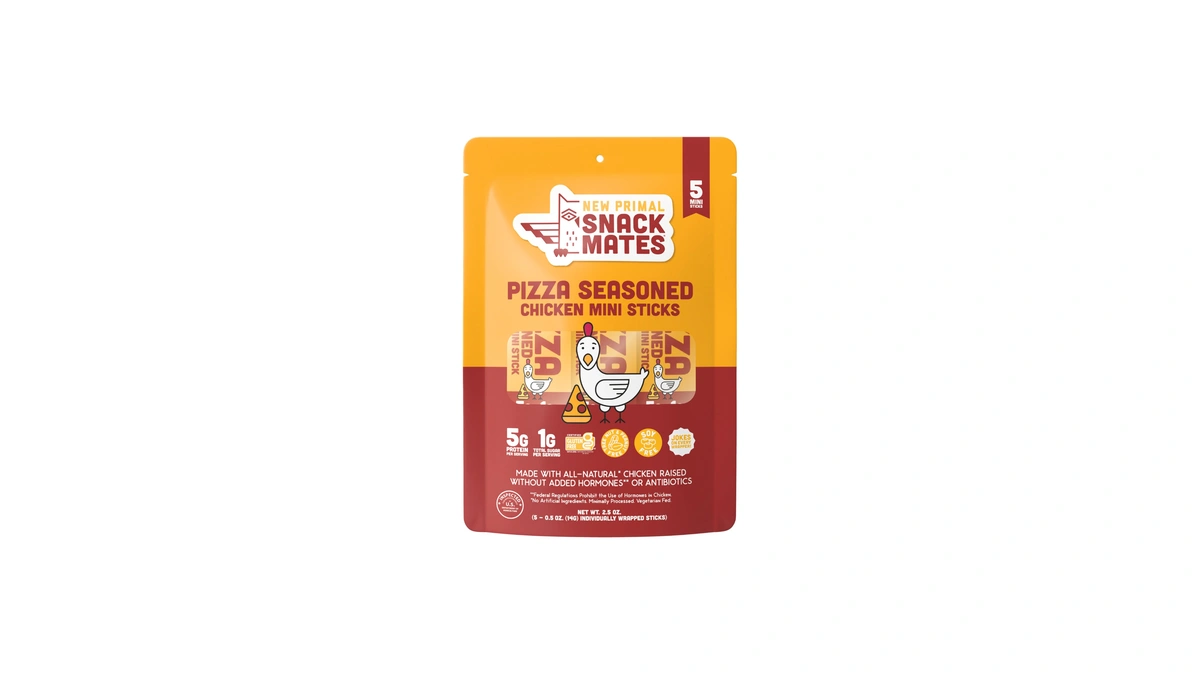 Snack Mates By The New Primal Pepperoni Pizza Chicken Sticks,