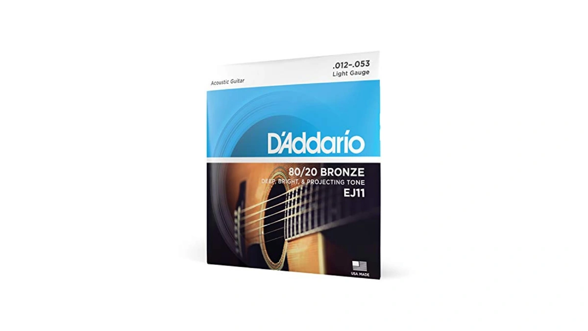 D'addario Ej11 80/20 Bronze Acoustic Guitar Strings, Light, 12-53