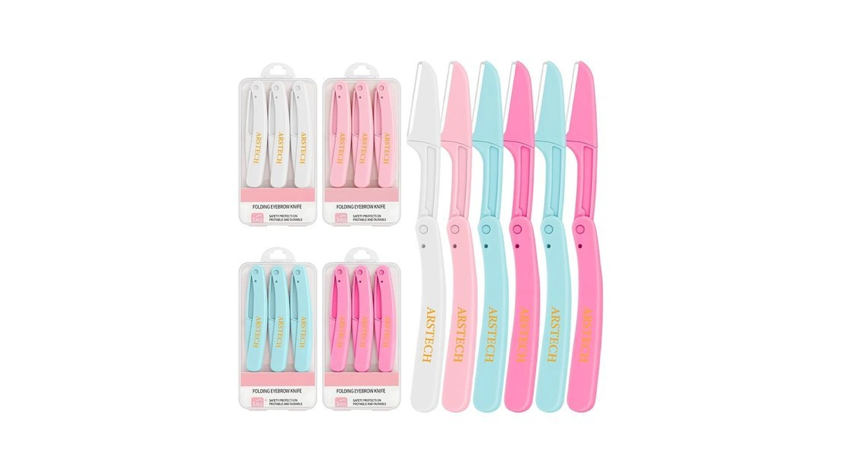 Dermaplane Razor For Women Face Shaver 12 Pack Foldable Face